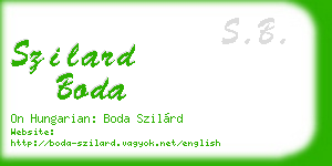 szilard boda business card