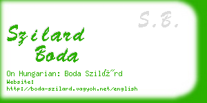 szilard boda business card